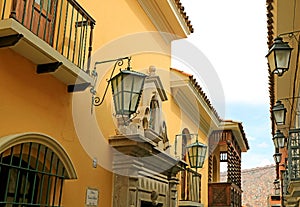 The Historic Colonial Buildings on Jaen Street or Calle Jaen in La Paz, Bolivia