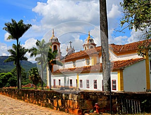 Historic colonial town of Tiradentes in the state of Minas Gerais in Brazil