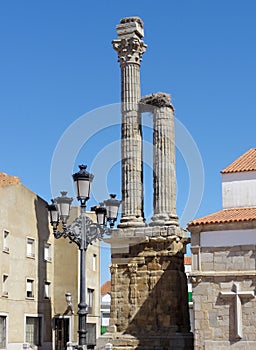 Historic colums in Zalamela de la Serena, Badajoz - Spain