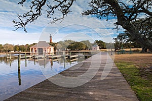 Historic Corolla Park NC Walkway Boathouse Currituck Light