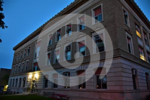 Historic courthouse at dusk in carlton mn