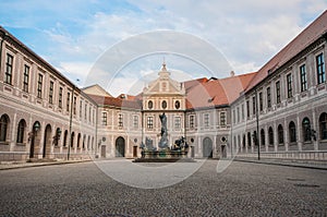 Historic courtyard inside the Residenz in Munich, Germany.once t