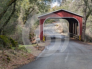Historic covered bridge in Northern California