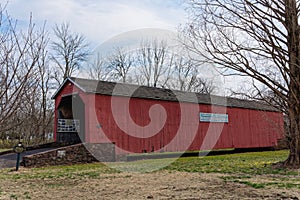 Historic Covered bridge originally built over Pleasant Spring Creek