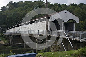Historic covered bridge in Phillipi, West Virginia