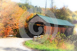 Historic covered bridge in rural Vermont