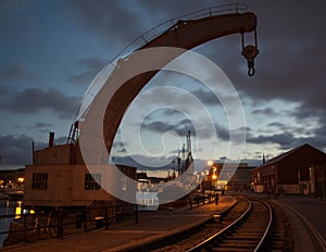 Historic Crane at Bristol Dockyard, England