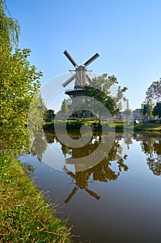 Historic De Valk Windmill Leiden Netherlands