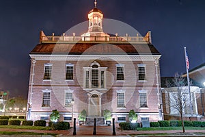 Historic Delaware State House at Night