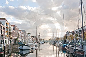 The historic Delfshaven harbour port of Rotterdam, The Netherlands