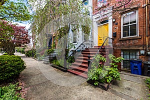 Historic District of Court Street in Wooster Square in New Haven