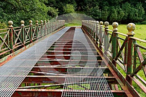 Historic Disused Metal Bridge in Close-Up