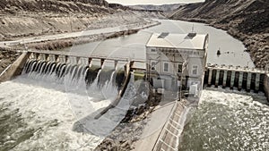 Historic Diversion Dam on the Boise River in Idaho photo