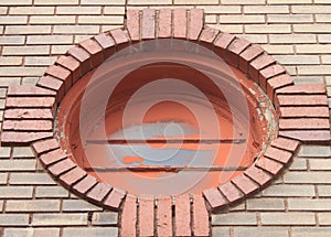 Historic Downtown Building Circular Window Detail