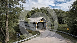 Historic Doyle road Covered bridge in Ashtabula county, Ohio photo