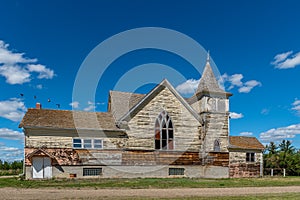The historic Drinkwater United Church, in Drinkwater, SK photo