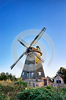 Historic Dutch windmill in Benz on Usedom island. Germany