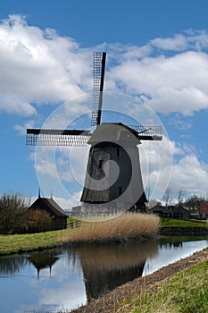 Historic windmill in Schermer, Netherlands