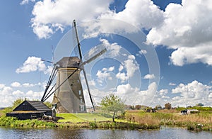 Historic dutch windmills near Rotterdam