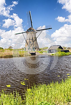 Historic dutch windmills near Rotterdam