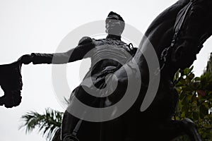 Historic equestrian statue of El Libertador Simon Bolivar modeled in Munich by the Venezuelan sculptor Eloy Palacios and installed
