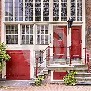 Historic facade of Amsterdam canal house