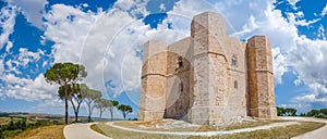 Historic and famous Castel del Monte in Apulia, southeast Italy