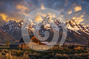 Historic farmstead, Teton Range, Wyoming