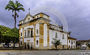 The historic First Church of our Lady of Remedies in the old town of Paraty in Brazil