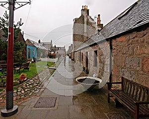 historic Fishing village in Aberdeen Scotland