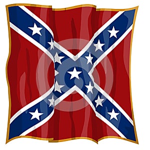 Historic Flag. US Civil War 1860`s. Confederate Battle Flag. Army of Northern Virginia