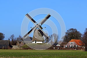 historic flour mill completely restored and still active in Nunspeet, the Netherlands