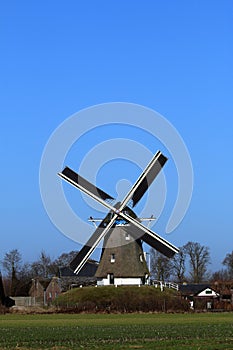 historic flour mill completely restored and still active in Nunspeet, the Netherlands