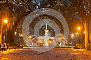 Historic Forsyth Park Fountain Savannah Georgia US