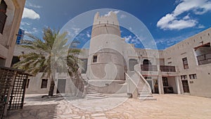 Historic fort at the Museum of Ajman timelapse hyperlapse, United Arab Emirates