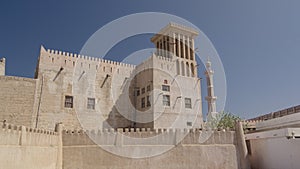 Historic fort at the Museum of Ajman timelapse hyperlapse, United Arab Emirates