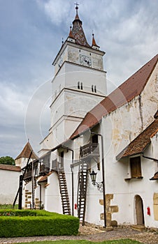 Historic fortified church in the transylvanian village Harman