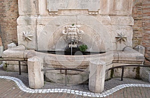 Historic fountain in Urbino- Italy