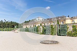 Historic gardens and palace architecture in Potsdam.