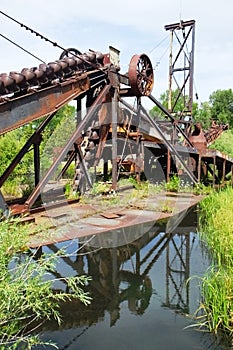 Historic Gold Mining Machinery in the ghost town of Nevada City