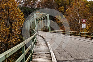 Historic Green Truss Bridge in Autumn - Layton Bridge - Fayette County, Pennsylvania