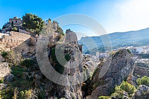 Historic Guadalest Castle Ruins Perched on Rocky Cliffs in Spain