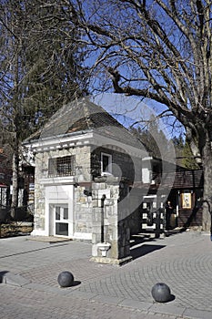 Historic guard shelter from Sinaia resort in Romania