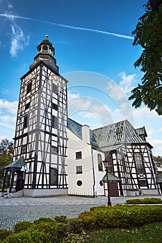An Historic, half-timbered building of a Protestant church