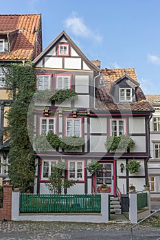 Historic half-timbered hous in Quedlinburg, Germany