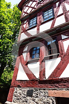 Historic half-timbered house in Laubach Old Town, Hesse, Germany