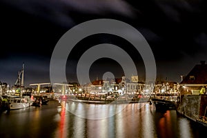 Historic harbour of the city of Brielle, Holland