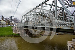 Historic Hartman Bridge Across The Nith River In New Hamburg, Ontario