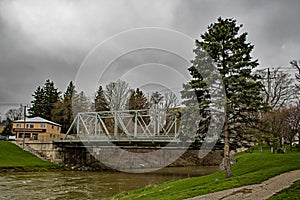 Historic Hartman Bridge In Downtown New Hamburg, Ontario, Canada