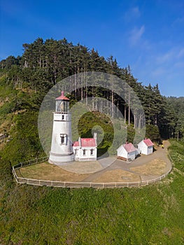 Historic Heceta Head light house along pacific coast in Oregon state, USA